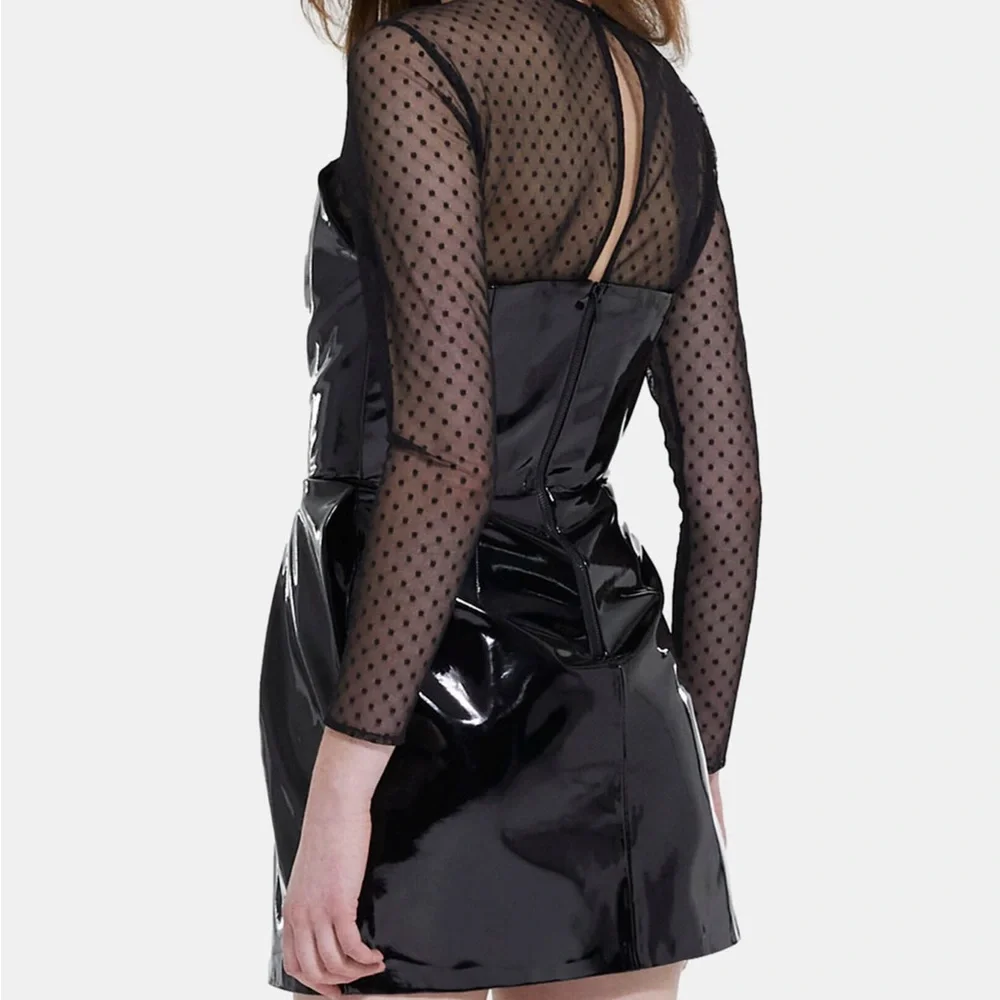 ❌SOLD❌
NWT The Kooples Mini Black Vinyl-Effect Deess - Picture 2 of 10